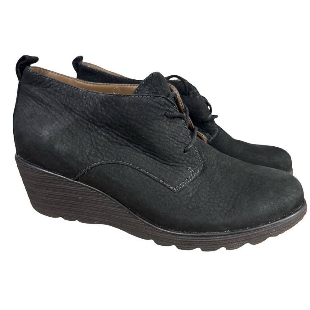 Dansko Cadee Wedge Ankle Boots Booties Lace Up Nubuck Leather Shoes 40 / 9.5/ 10